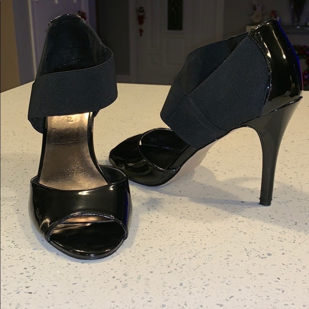 Madden Girl patent leather and elastic strap